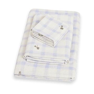 Gingham Sorrel Blue Terry badhanddoek - 70x140 cm - Garbo&Friends