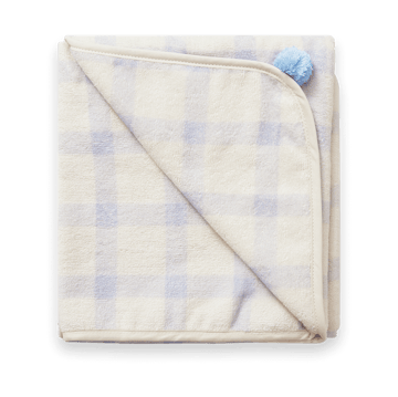 Gingham Sorrel Blue Terry handdoek met capuchon - 80x80 cm - Garbo&Friends