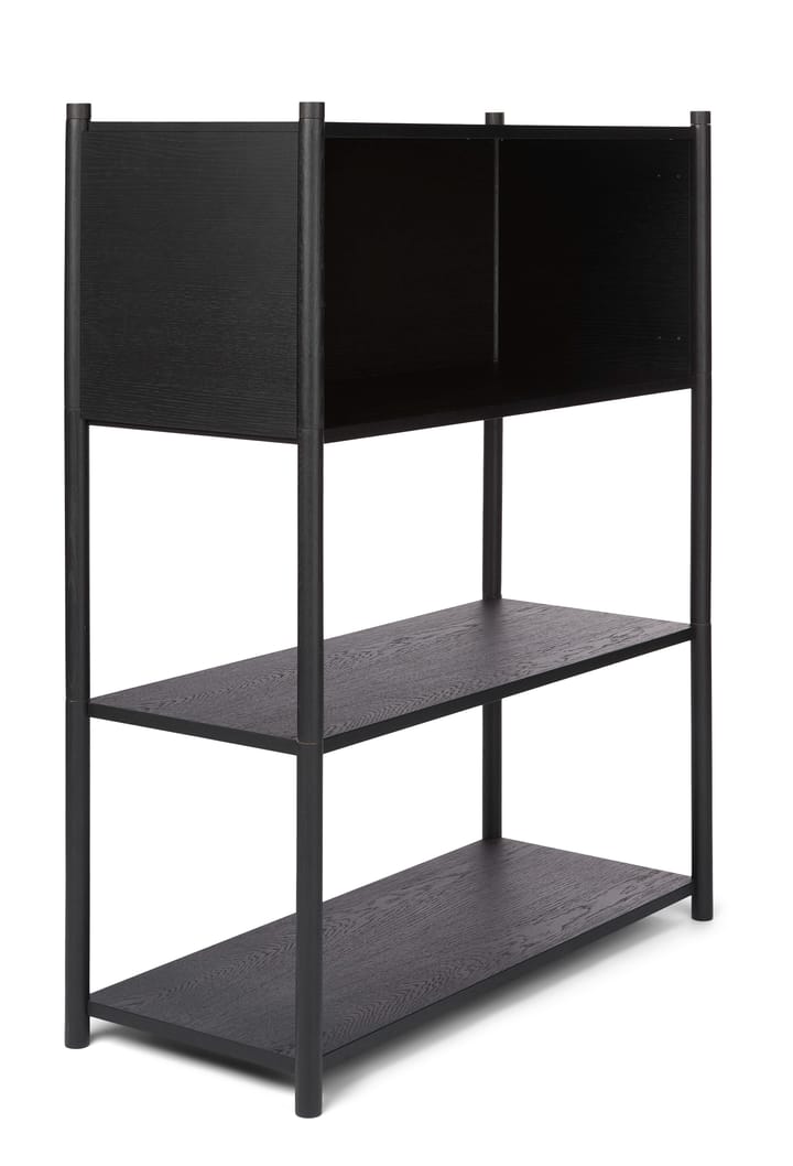 Sceene bookcase B, Zwartgebeitst eikenhout Gejst