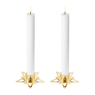 Classic christmas star kandelaar Ø9 cm 2-pack - Goud - Georg Jensen