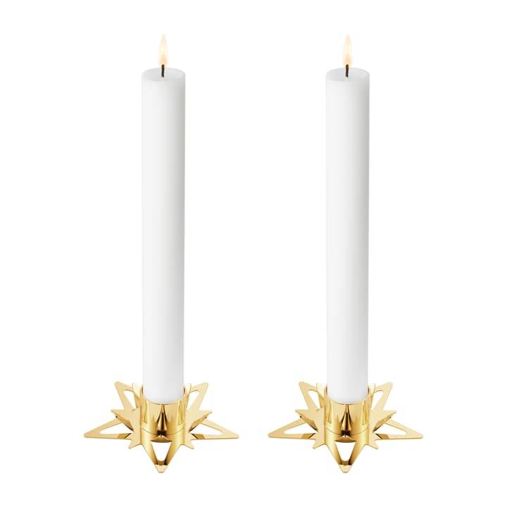 Classic christmas star kandelaar Ø9 cm 2-pack - Goud - Georg Jensen