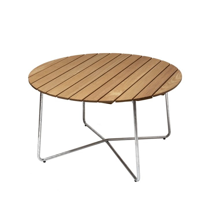 9A eettafel - Geoliede eiken Ø120 cm - Grythyttan stalen meubelen