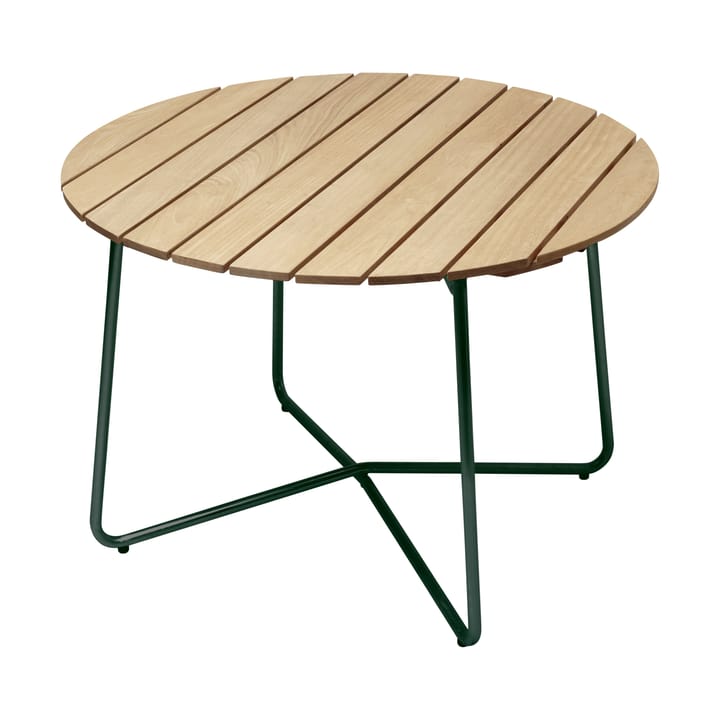 9A eettafel - Oiled pine-green base, Ø100 cm - Grythyttan stalen meubelen