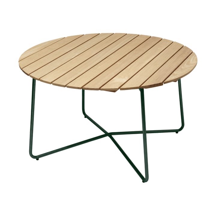 9A eettafel - Oiled pine-green base, Ø120 cm - Grythyttan stalen meubelen