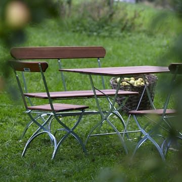 Bryggeri bank - Teak-verzinkt frame - Grythyttan stalen meubelen