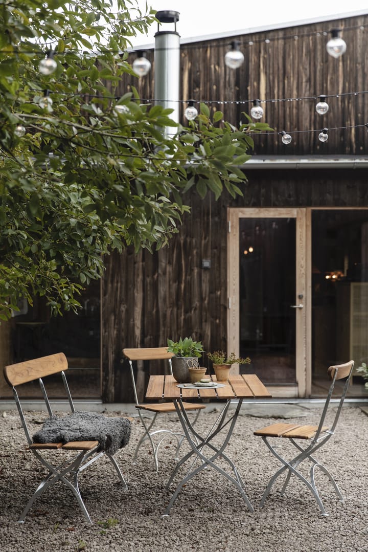 Bryggeri stoel - Teak-verzinkt frame - Grythyttan stalen meubelen