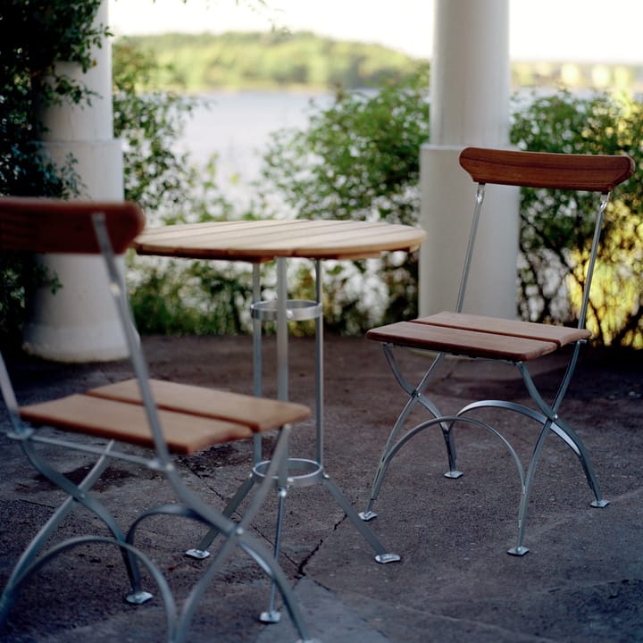Bryggeri stoel - Teak-verzinkt frame - Grythyttan stalen meubelen