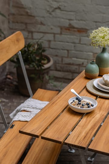 Bryggeri tafel - Teak-verzinkt frame - Grythyttan stalen meubelen