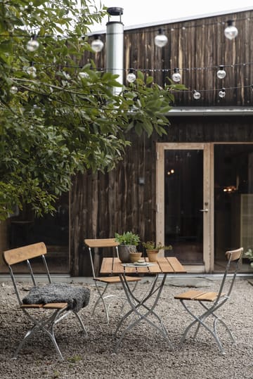 Bryggeri tafel - Teak-verzinkt frame - Grythyttan stalen meubelen