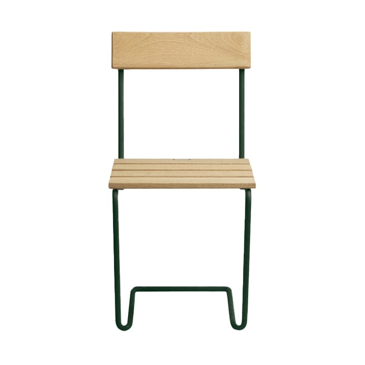 Stoel 1, Oiled pine-green base Grythyttan stalen meubelen