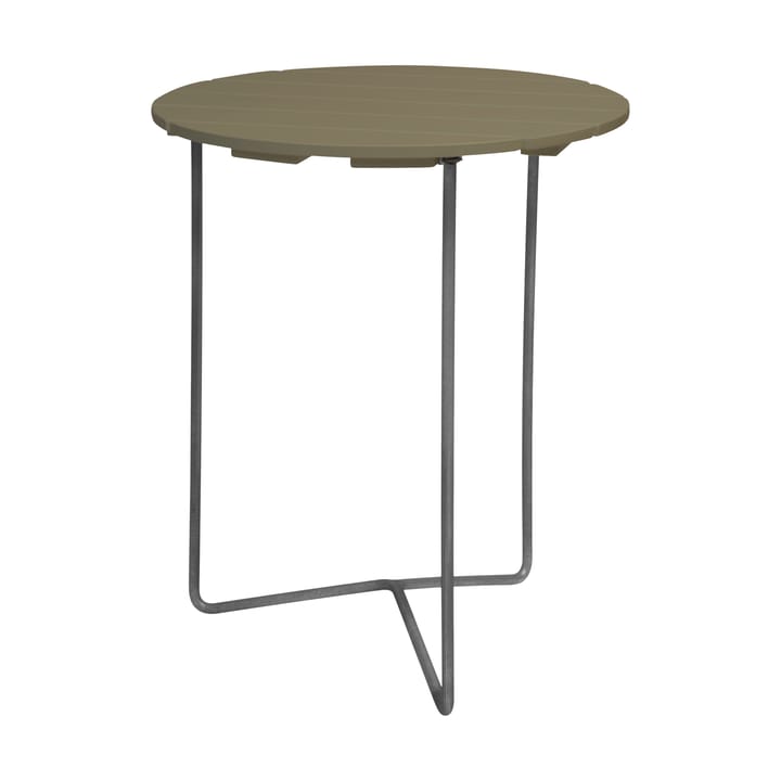 Table 6B tafel Ø60 cm - Light green oak-hot galvanized base - Grythyttan stalen meubelen