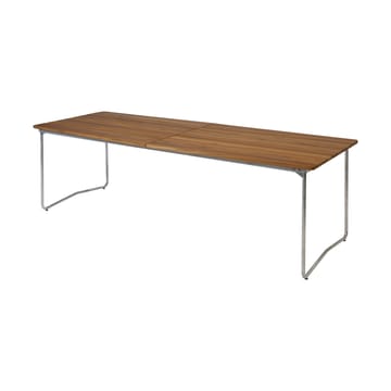 Table B31 eettafel 230 cm - Onbehandeld teak - gegalvaniseerde poten - Grythyttan stalen meubelen