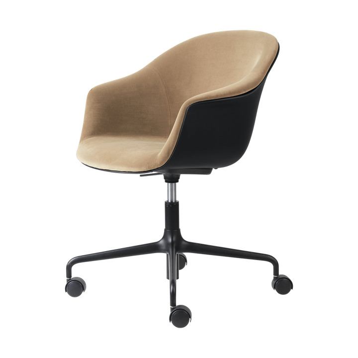 Bat Meeting Chair bureaustoel aan de voorkant bekleed - Dandy gubi 905 dune-black-black - GUBI