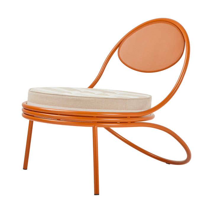 Copacabana Outdoor Lounge Chair gestoffeerde zitting - Leslie stripe limonta 040-international orange - GUBI