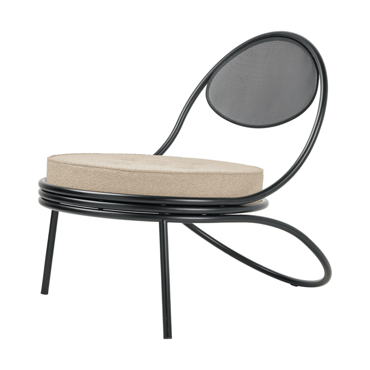 Copacabana Outdoor Lounge Chair gestoffeerde zitting - Lorkey limonta 41-zwarte poten - GUBI