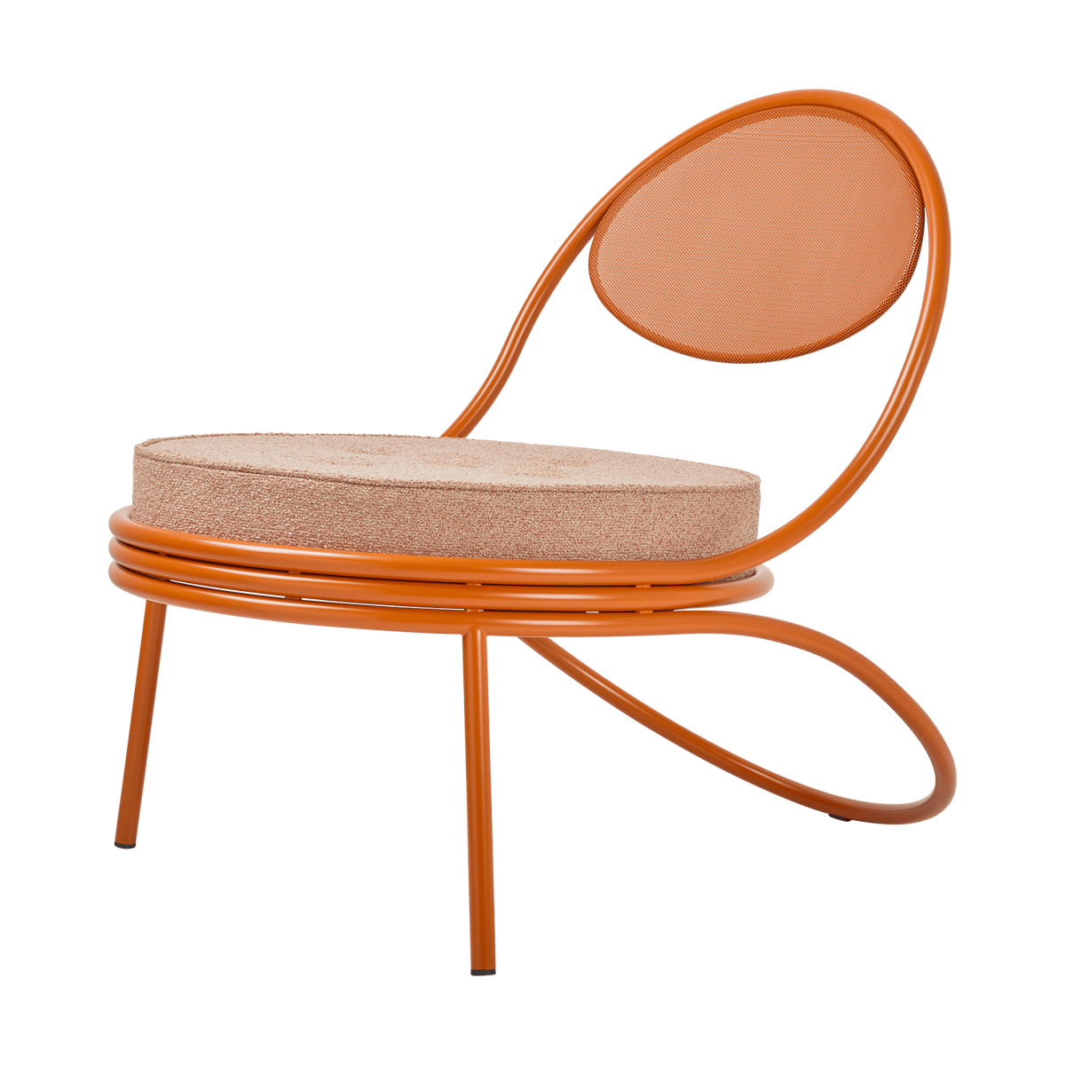 GUBI Copacabana Outdoor Lounge Chair gestoffeerde zitting Lorkey limonta 44-international oranje