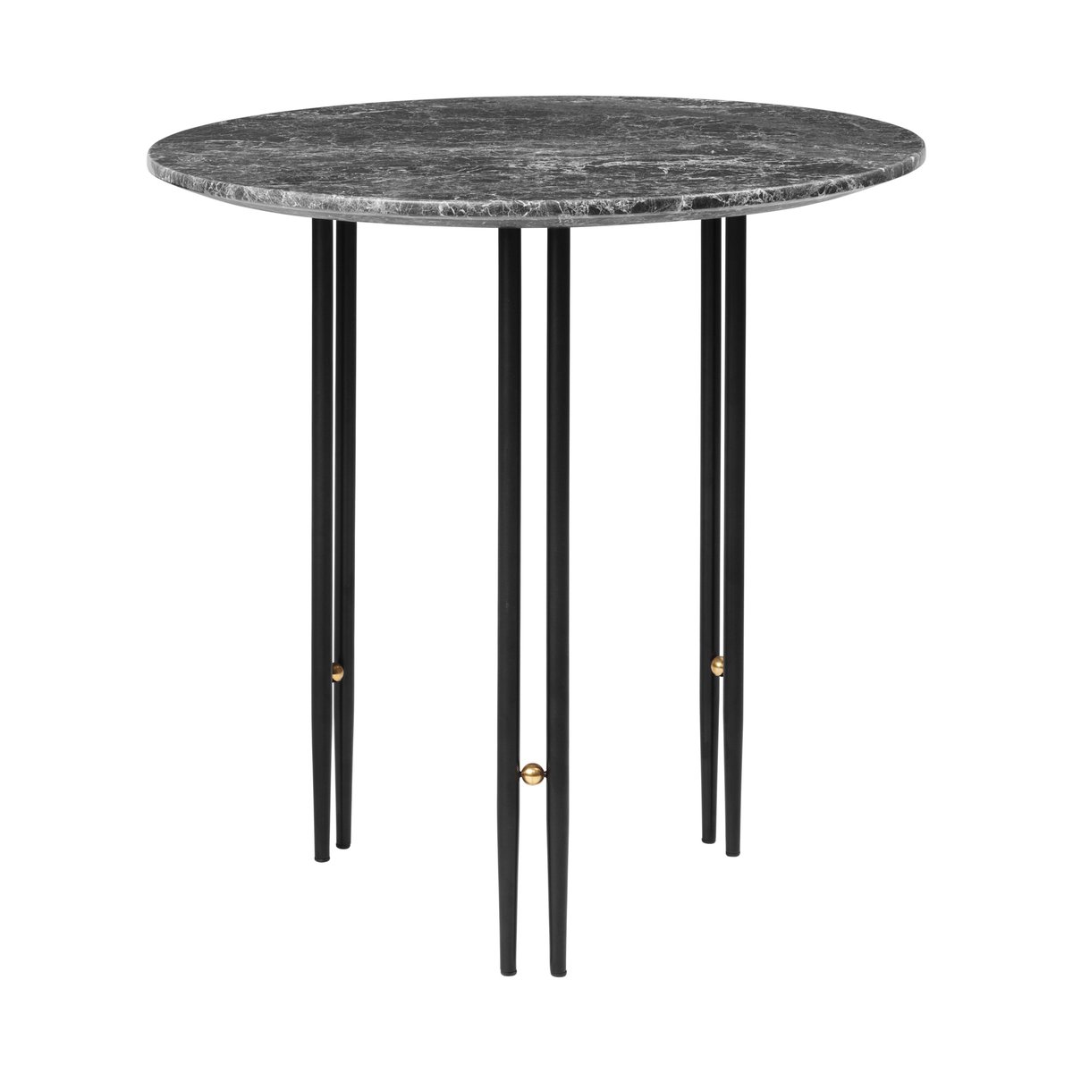 GUBI IOI salontafel Ø50 cm Zwart-messing-grijs marmer