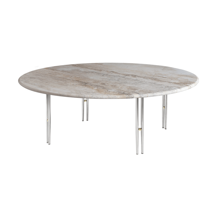 IOI salontafel - Rippled  beige-chrome frame Ø100 cm - GUBI