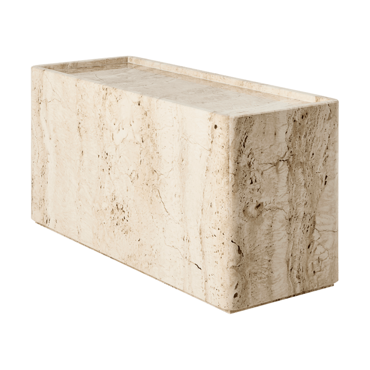 Pietra bijzettafel 30x80x40 cm - Neutral white travertine - GUBI