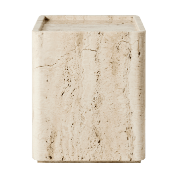 Pietra bijzijttafel 33x33x40 cm - Neutral white travertine - GUBI