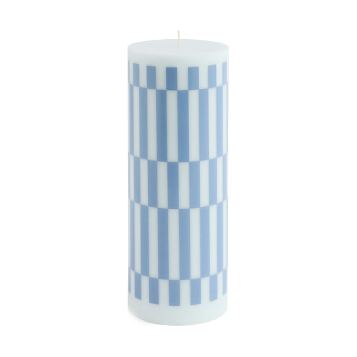 Column Candle  blokkaars large 25 cm - Light blue-dusty blue check - HAY