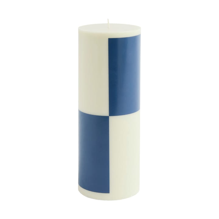 Column Candle  blokkaars large 25 cm - Milky green-dark blue - HAY