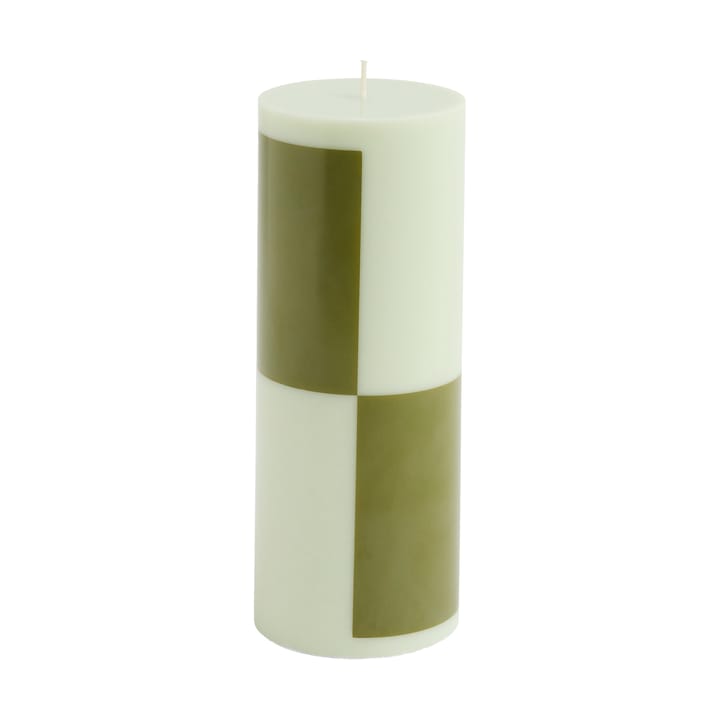 Column Candle blokkaars medium 20 cm - Light green-army green - HAY