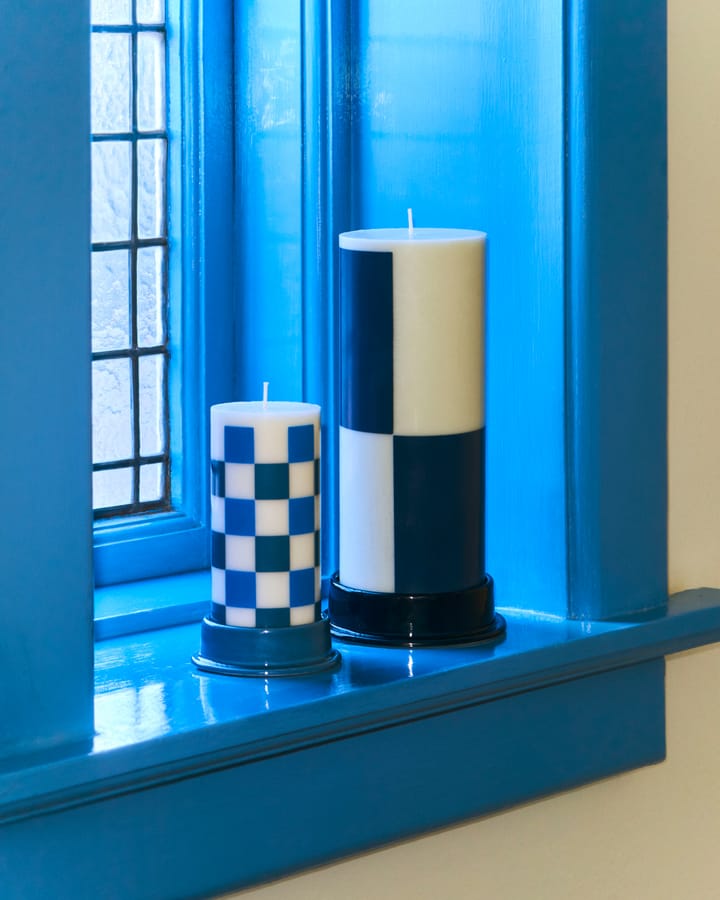 Column Candle blokkaars small 15 cm - Off white-blues - HAY