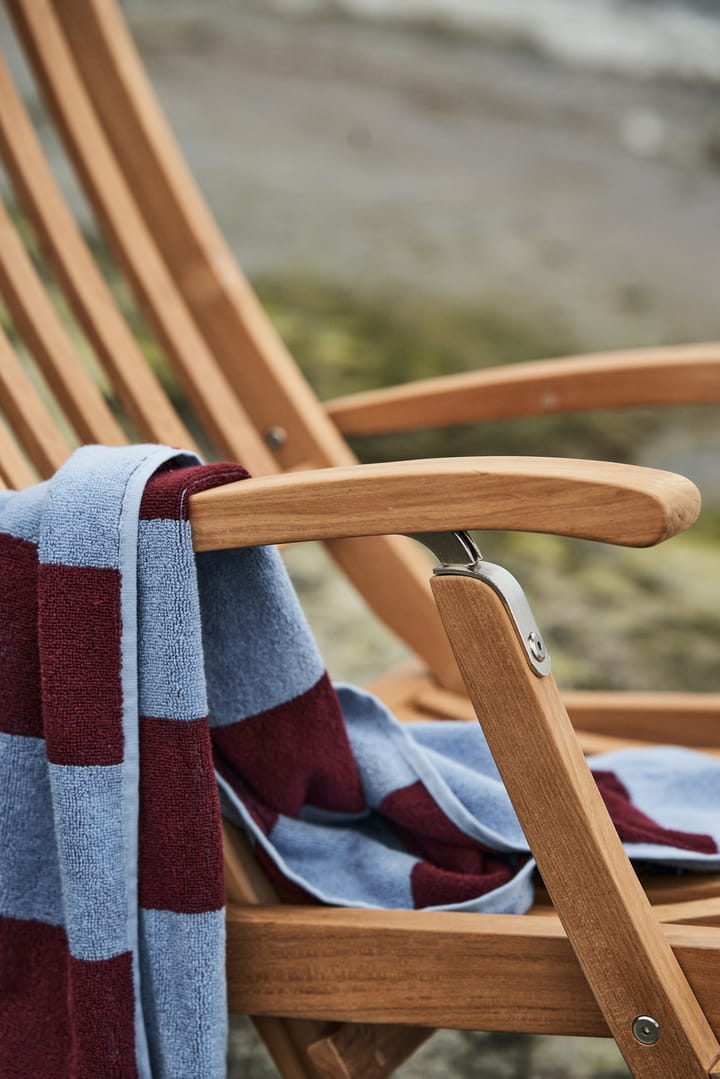 Frotté Stripe handdoek 50x100 cm - Bordeaux-Sky blue - HAY