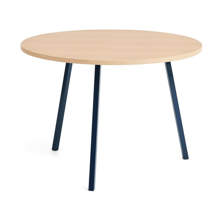 Loop Stand eettafel Ø105 cm - Deep blue-clear lacq. oak - HAY