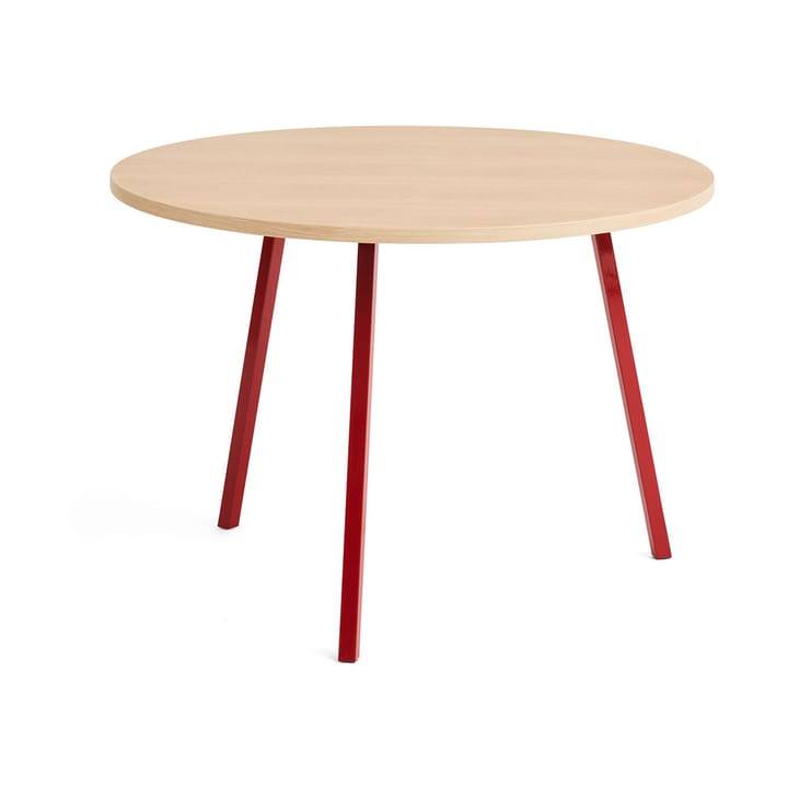 Loop Stand eettafel Ø105 cm - Maroon red-clear lacq. oak - HAY