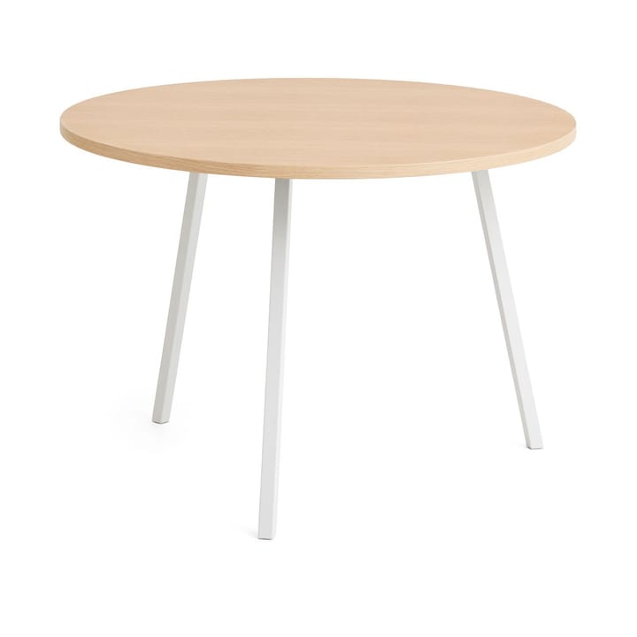 Loop Stand eettafel Ø105 cm - White-clear lacq. oak - HAY