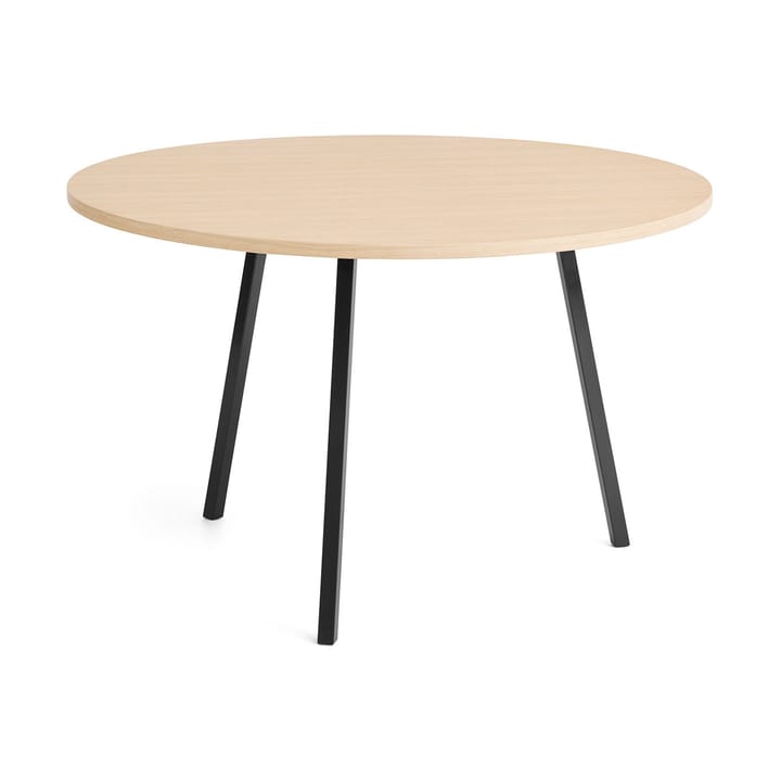 Loop Stand eettafel Ø120 cm - Black-clear lacq. oak - HAY