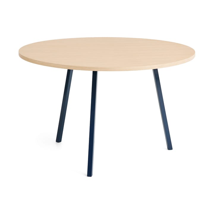 Loop Stand eettafel Ø120 cm - Deep blue-clear lacq. oak - HAY