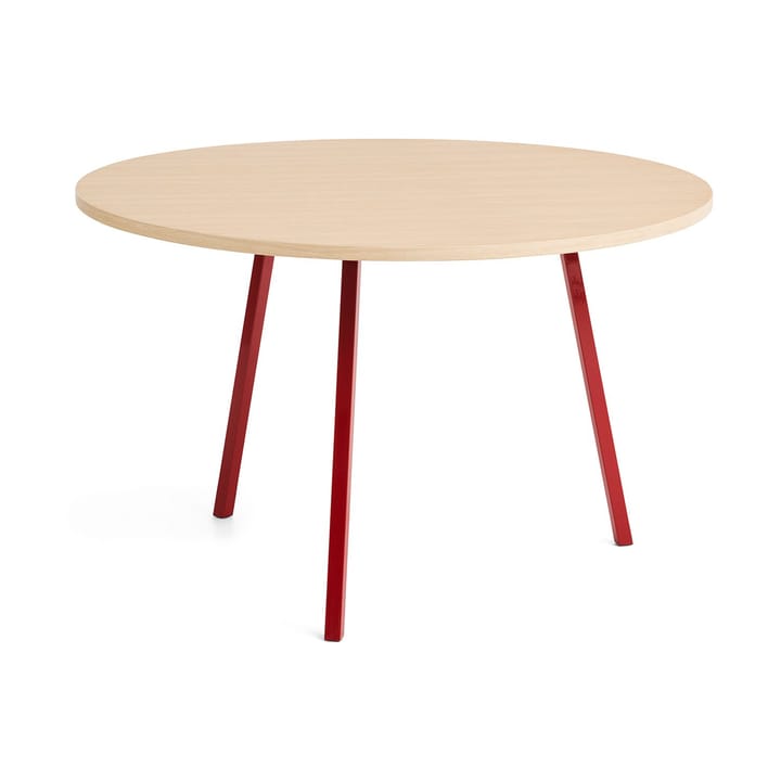 Loop Stand eettafel Ø120 cm - Maroon red-clear lacq. oak - HAY