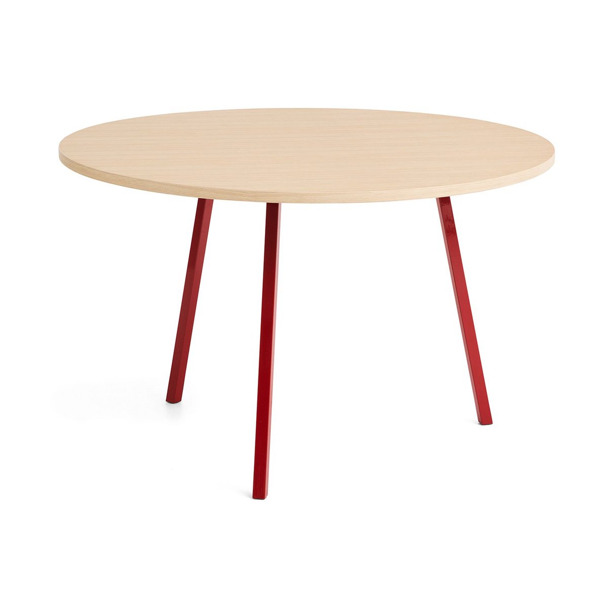 HAY Loop Stand eettafel Ø120 cm Maroon red-clear lacq. oak