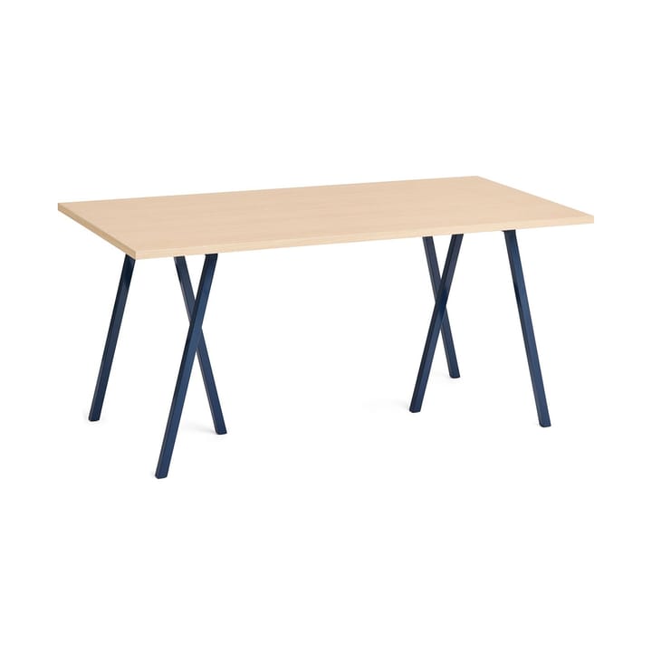 Loop Stand eettafel 77,5x160 cm - Deep blue-clear lacq. oak - HAY