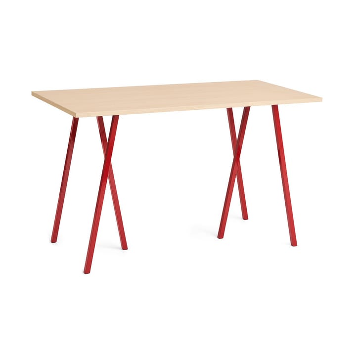 Loop Stand eettafel 77,5x160 cm - Maroon red-clear lacq. oak - HAY