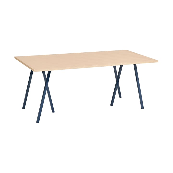 Loop Stand eettafel 87,5x180 cm - Deep blue-clear lacq. oak - HAY