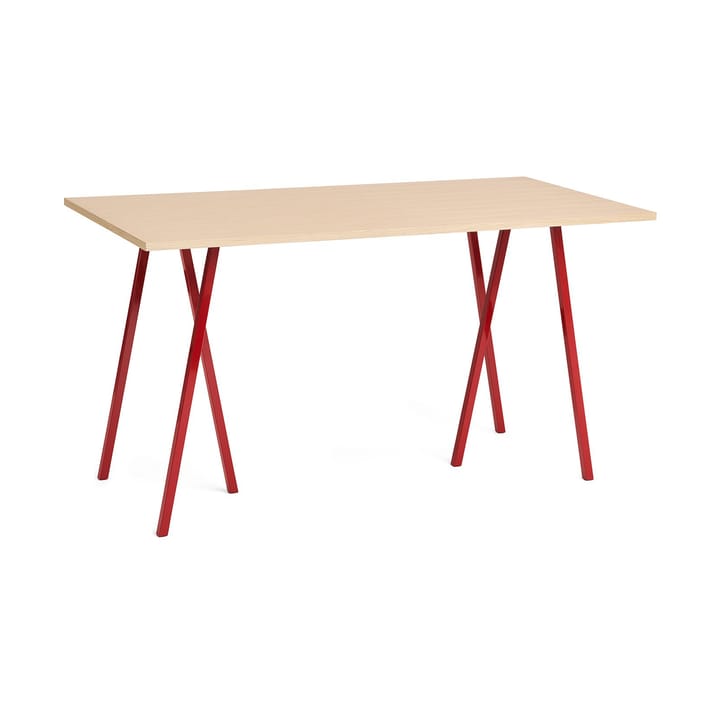 Loop Stand eettafel 87,5x180 cm - Maroon red-clear lacq. oak - HAY