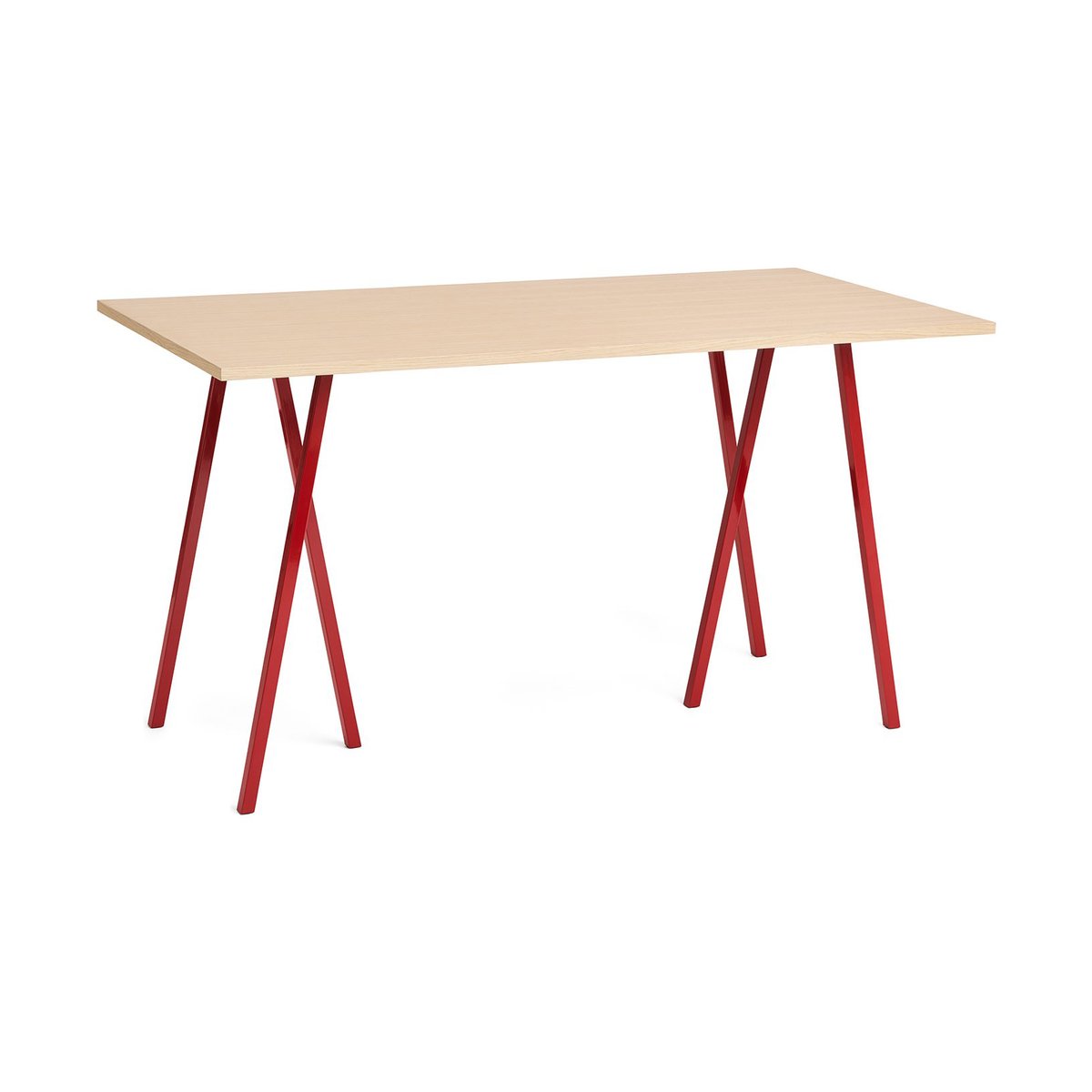 HAY Loop Stand eettafel 87,5x180 cm Maroon red-clear lacq. oak