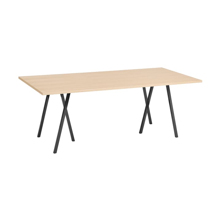 Loop Stand eettafel 92,5x200 cm - Black-clear lacq. oak - HAY