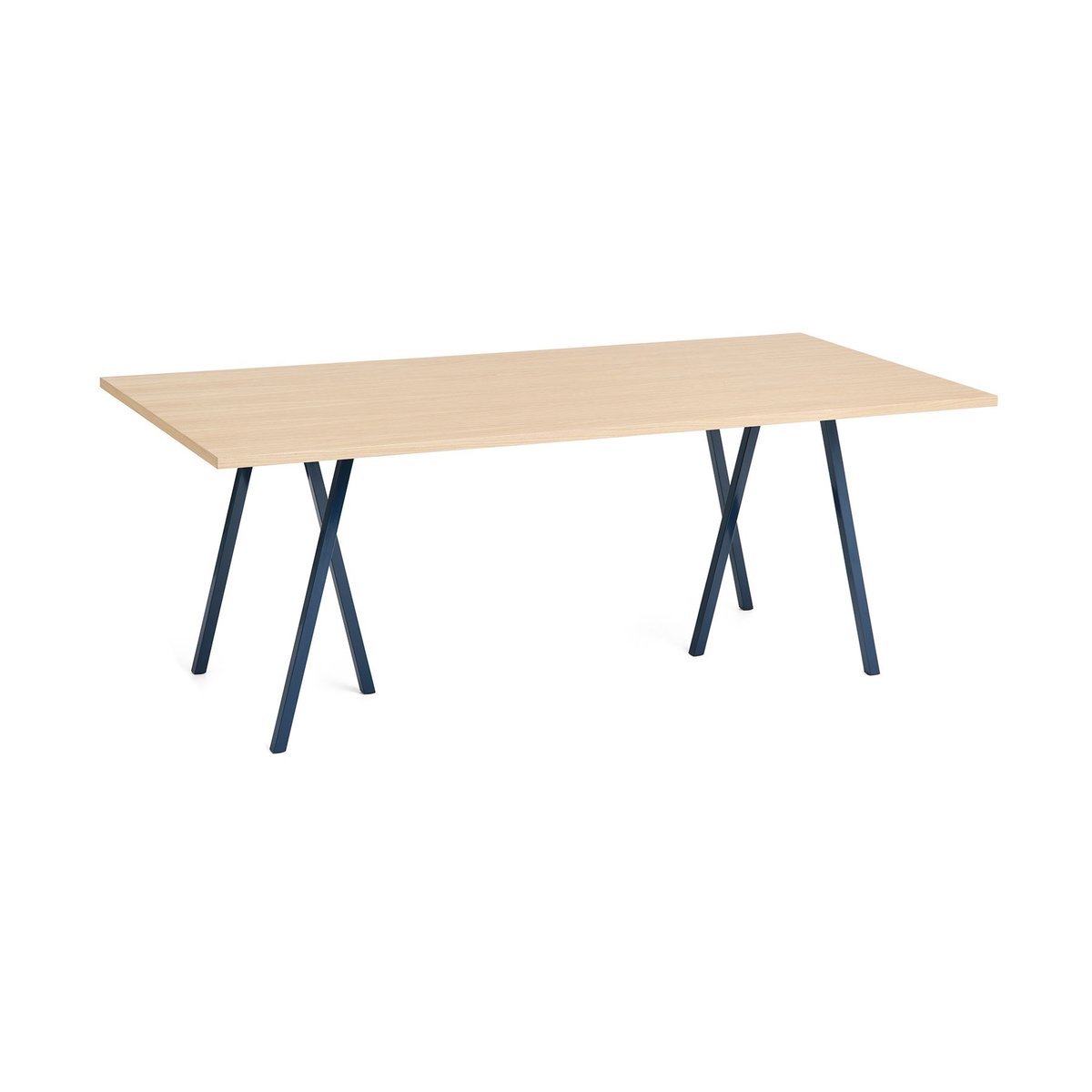 HAY Loop Stand eettafel 92,5x200 cm Deep blue-clear lacq. oak