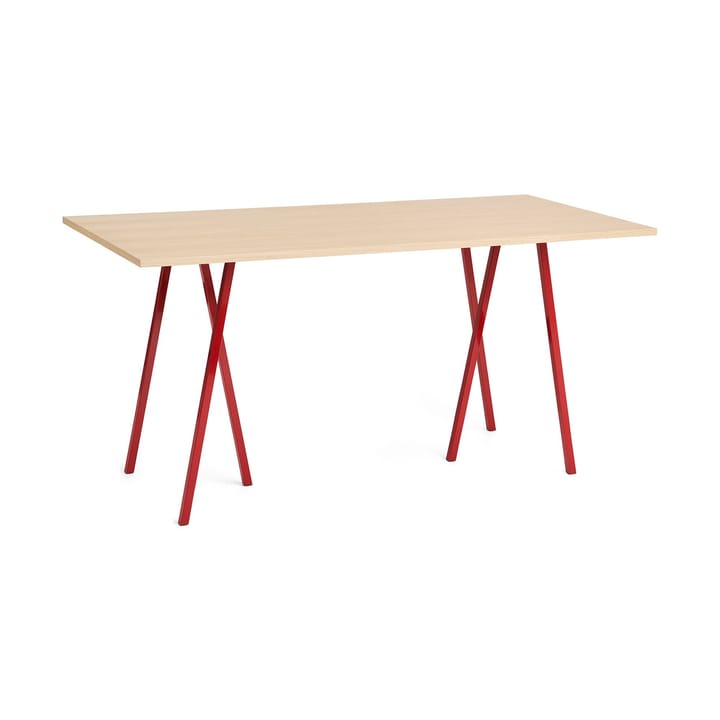 Loop Stand eettafel 92,5x200 cm - Maroon red-clear lacq. oak - HAY