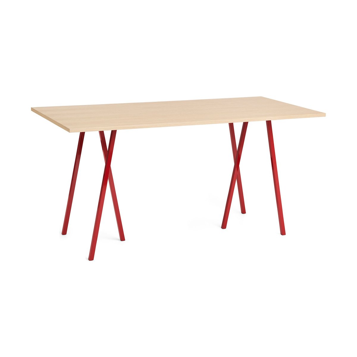 HAY Loop Stand eettafel 92,5x200 cm Maroon red-clear lacq. oak