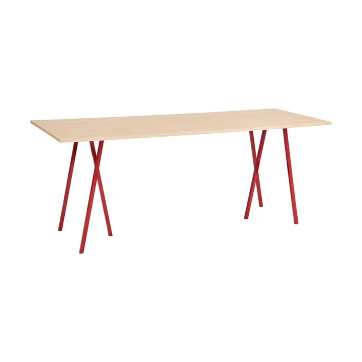 Loop Stand eettafel 92,5x250 cm - Maroon red-clear lacq. oak - HAY