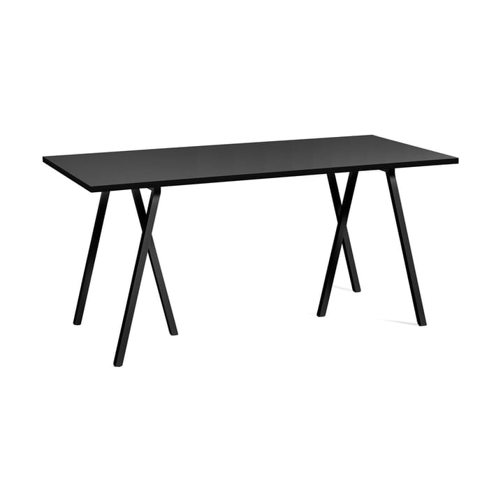 Loop Stand incl. support eettafel 77,5x160 cm - Black-black linoleum-black ash - HAY