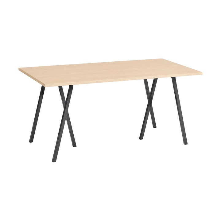 Loop Stand incl. support eettafel 77,5x160 cm - Black-clear lacq. oak - HAY