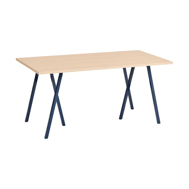 Loop Stand incl. support eettafel 77,5x160 cm - Deep blue-clear lacq. oak - HAY