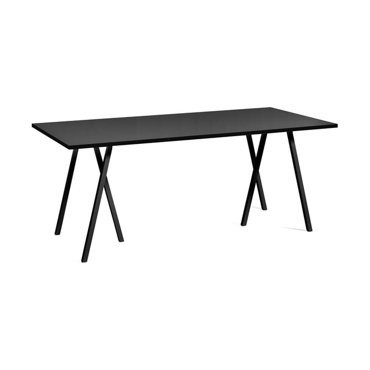 Loop Stand incl. support eettafel 87,5x180 cm - Black-black linoleum-lacq. ash - HAY